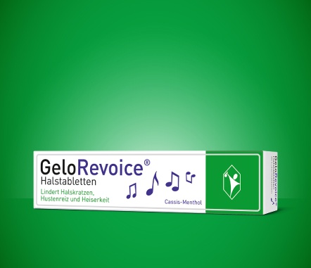 Packshot - GeloRevoice® bei Heiserkeit; Geschmacksrichtung Cassis